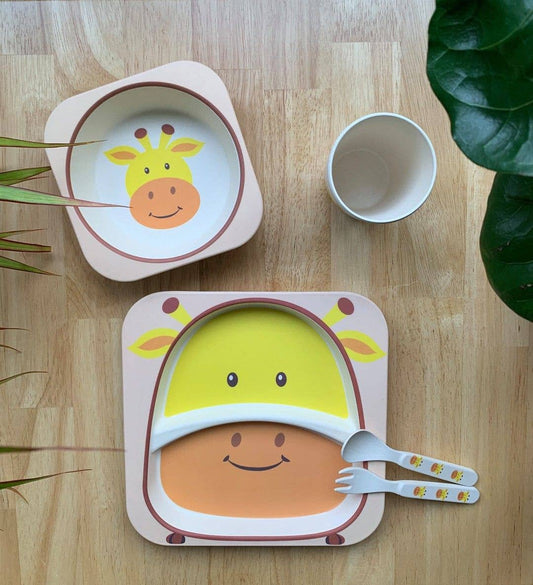 Lasten 5-osainen ruokailusetti, Bambua - MaallinenDesign