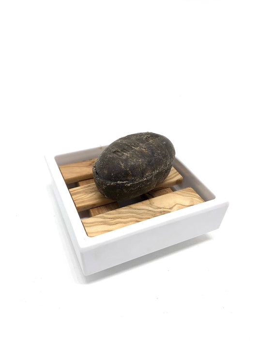 Saippuakuppi, melamiini/oliivipuu - MaallinenDesign