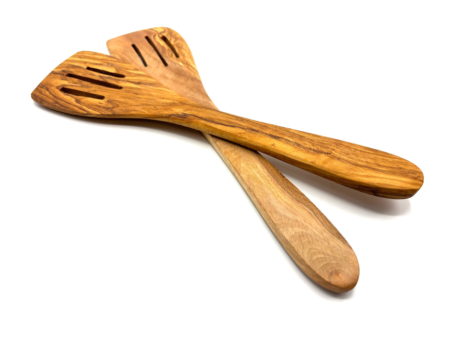 Slotted spatula made of olive wood, length 30 cm - MaallinenDesign