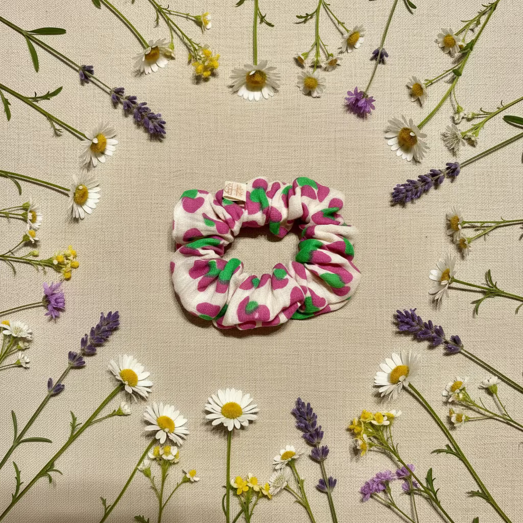 söpö scrunchie harsokankaasta