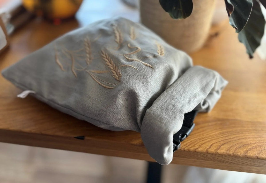 Leipäpussi pöydällä - MaallinenDesign