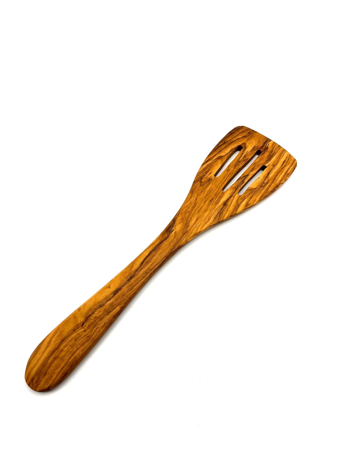 Slotted spatula made of olive wood, length 30 cm - MaallinenDesign