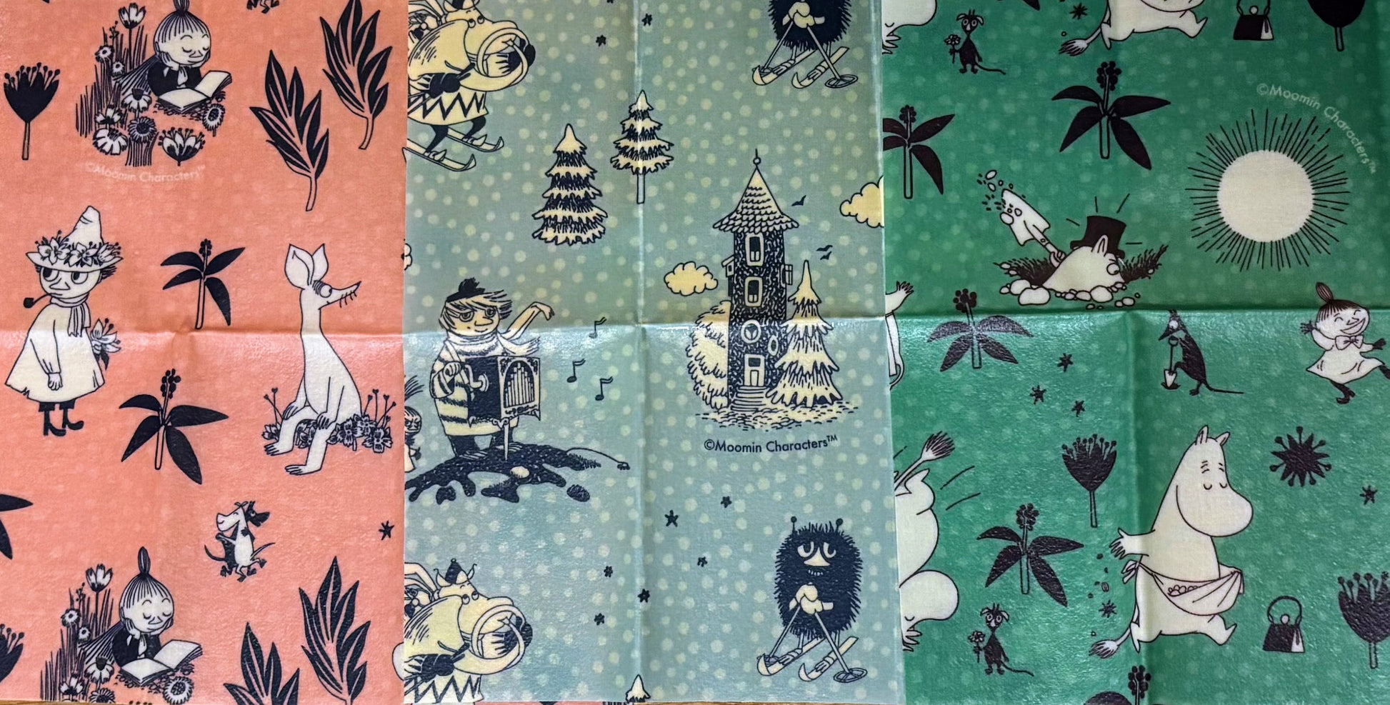 Muumit by G&L - Mehiläisvahakääre ruoan säilytykseen, kolmen pakkaus - MaallinenDesign