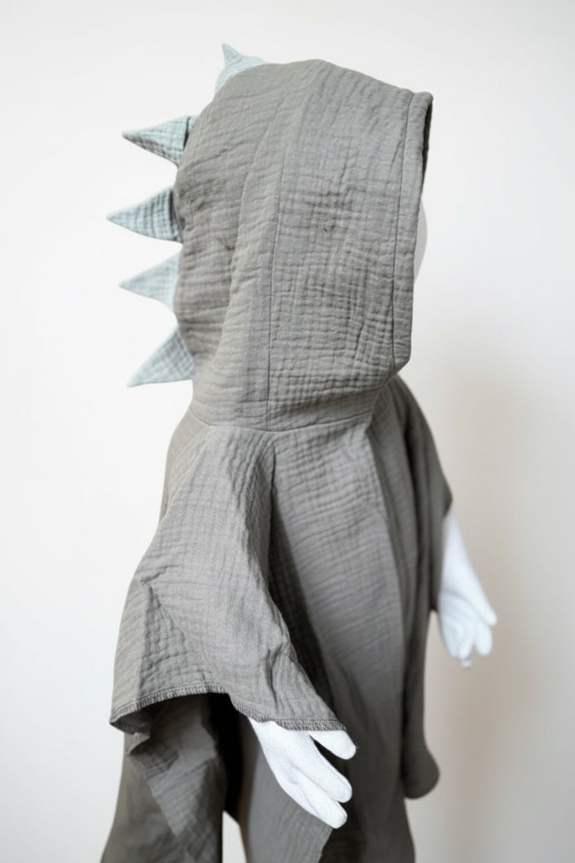 Lasten hupullinen kylpyponcho Dino - MaallinenDesign