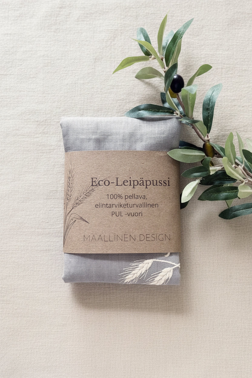 Kankainen leipäpussi paketissa - MaallinenDesign