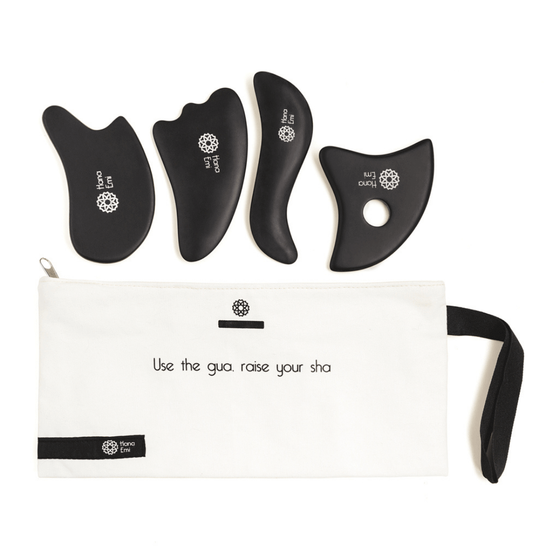 Gua Sha Bian hierontasetti kasvoille ja vartalolle - 4 kpl