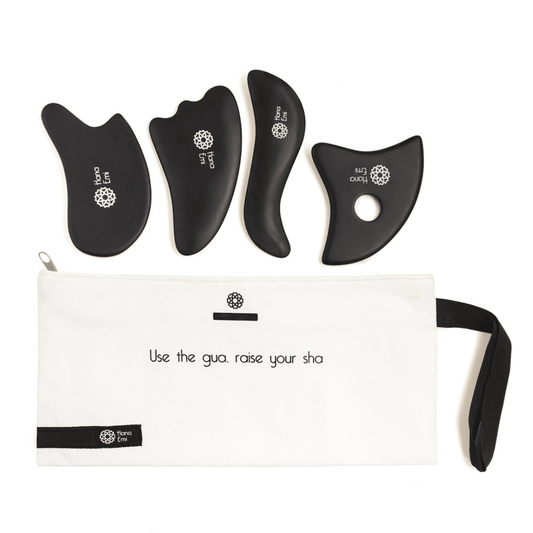 Gua Sha Bian hierontasetti kasvoille ja vartalolle - 4 kpl