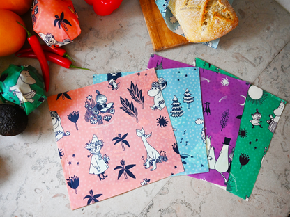 Muumit by G&L - Mehiläisvahakääre ruoan säilytykseen, kolmen pakkaus - MaallinenDesign