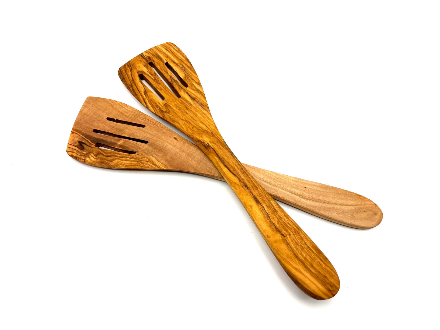 Slotted spatula made of olive wood, length 30 cm - MaallinenDesign