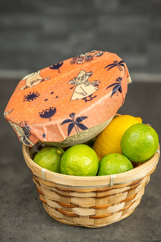 mehiläisvahakääre kulhon päällä, muoviton vaihtoehto 